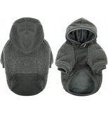 Sweter z kapturem polarowy dla psa kolor szary xs
