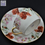 Filiżanka z makami sygnatura Suhl Erdmann Schlegelmilch ok.1910r unikalna