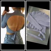 Zara bluzka sweterkowa bez pleców m