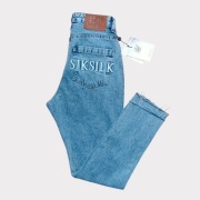 Siksilk Embroired Mom Jeans Light Blue Wash EU34 XS/s