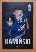 Autograf oficjalna karta Lech Poznań 2020/21 Jakub Kamiński