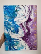 Obraz na ścianę 80x60 abstrakcja fiolet niebieski