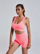 Komplet bezszwowy damski S,M,L legginsy/szorty + top siłownia, joga, fitnes