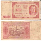 BANKNOT -- 100 złotych -- 1948 -- POLSKA