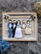 Podziękowanie dla rodziców na ślub pamiątka ramka rodzina z makramy