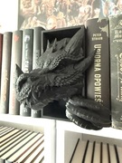 Book Nook, podpórka do książek, smok, dragon, gra o tron, czarny