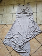 Sukienka lejąca się popielata z połyskiem 