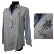 KOSZULA 44 L XL BLUZKA U.S.POLO ASSN CASUAL ELEGANCKA CYRKONIE BIZNESOWA