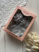 Szare skarpetki z opaską dla niemowlaka wianek 0-6 6-12 