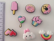 8 Pin przypinka charms klapki crocs (chmurki, lody, serce, tęcza) + 1gratis