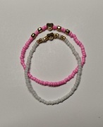 Bransoletka kpl biała+różowa 