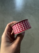 Tasiemka rypsowa zigzag ciemny róż 25mm