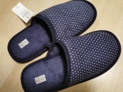 Nowe kapcie damskie Tex 40 granatowe w białe kropki 