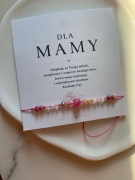 Bransoletka DLA MAMY kamienie turmalin różowy opal różowy kwarc rodonit