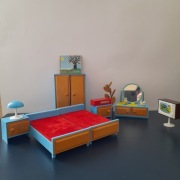 Mebelki do domku dla lalek sypialnia Vero NRD #miniatury #stareminiatury 