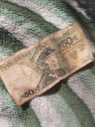 Banknot 50 zł z 1986 roku stan 3 na 6 seria FZ
