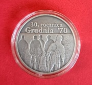 Moneta 10 zł złotych (2000) 30. rocznica Grudnia 1970 r.