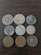 Zestaw monet miedzywojennyc.