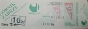 Bilet Górnik Zabrze - KSZO Ostrowiec  21.03.1998