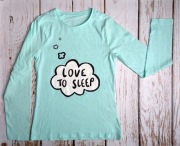 158 George Błękitna piżamkowa bluzka z chmurką