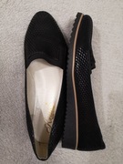 Czarne eleganckie błyszczące polskie buty baleriny mokasyny Krisko 36