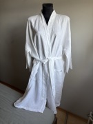 H&M biały szlafrok Iniany 100 % len bialutki L XL XXL