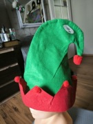 Czapka Elfa pomocnik Św Mikołaj zielona czerwona święta przebranie