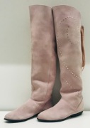 Buty damskie wysokie zamszowe wiosna jesień 37