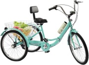 Rower trójkołowy dla dorosłych 24” – 7 biegów, koszyk, stan bardzo dobry