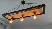 Żyrandol loft industrial drewno metal