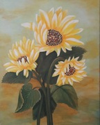 OBRAZ "Słoneczniki", akryl na płótnie 50x40