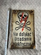 Tabliczka Emaliowana Informacyjno-Ostrzegawcza PRL