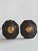 Klipsy z bursztynem PRL