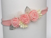 Opaska bezuciskowa roczek wesele chrzest gumka różyczki róże piankowe