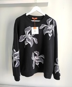 Mooij włoska czarna bluza kwiaty r U