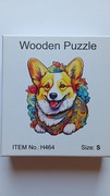 Puzzle drewniane Corgie Pies Piesek wooden układanka łamigłówka 