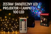 Zestaw Świąteczny LED – Projektor + Lampki 100 LED | Gotowy Klimat