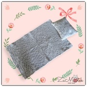 kocyk i poduszka do wózka na szydełku handmade 75x55, 25x35 zapakow prezent