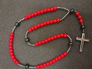 Różaniec z kamieni naturalnych i szklanej perły