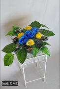 Stroik na grób cmentarz kompozycja kwiaty wiązanka nagrobna MAŁA 