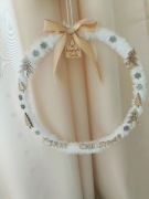 Wianek świąteczny na drzwi handmade średnica 31 cm