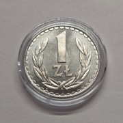 1 zł złoty 1984 w kapslu Real foto Stan 1/-1