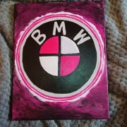 Obraz na płótnie ręcznie malowany logo BMW 