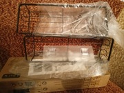  dwie czarne, samoprzylepne półki łazienkowe 