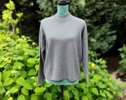 Szary sweter H&M S 36 M 38 bawełna wiskoza prosty oversize