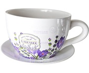 Donica filiżanka GIGANT lawenda z talerzykiem 