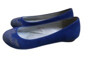 Niebieskie baletki balerinki obcas 37 cyrkonie 23,5 cm VEKA