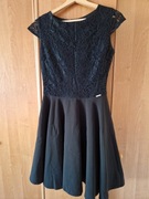 Sukienka wyjściowa wieczorowa na studniówkę, bal, koronkowa, czarna mini