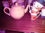 ŻÓŁTY Imbryk do kawy + 3 filiżanki