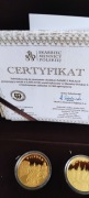 Kolekcja Zamki i Pałace srebro platerowane 24k złotem 10 szt: